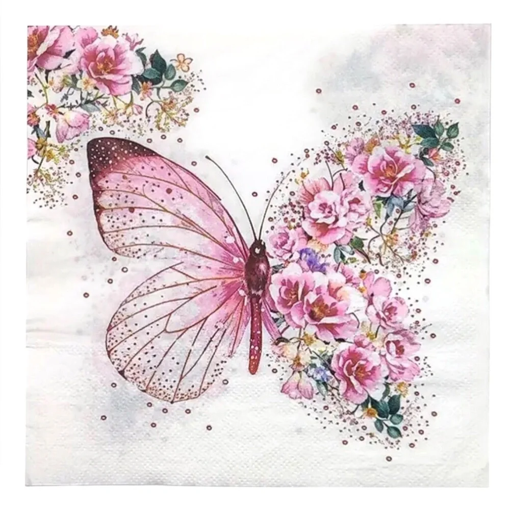 Floral Butterfly Luncheon Napkins, 20-ct